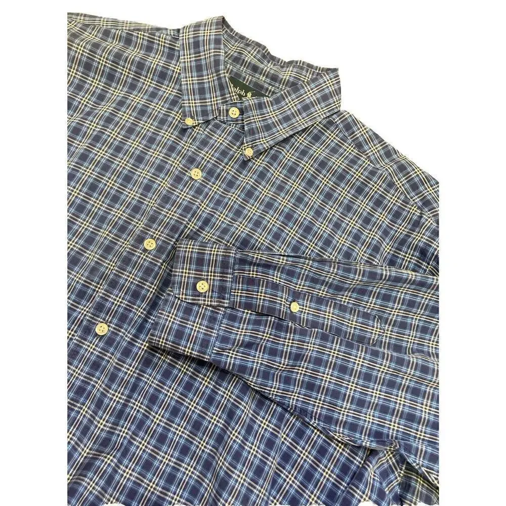 Ralph Lauren Men’s Blake Shirt Button Down Blue Plaid XL